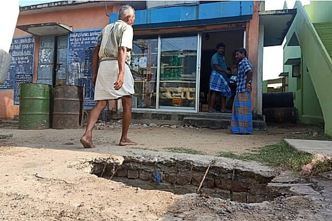 Citizen Connect: Gaping hole on storm water drain in front of PDS shop in Chinna Kanchi puts public at risk