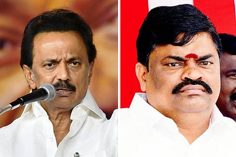 MK Stalin and Rajenthra Bhalaji