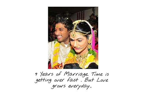 Allu Arjun to wife on anniversary: Love grows every day