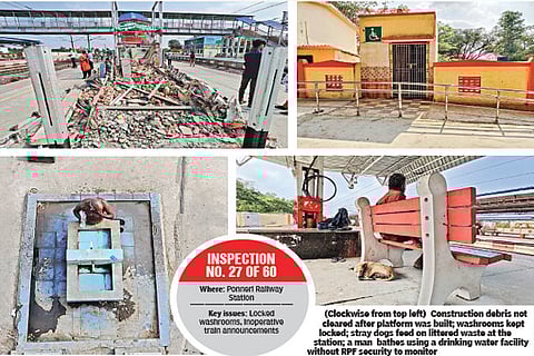 Uncleared debris, no RPF, dog menace leave commuters irked at Ponneri station