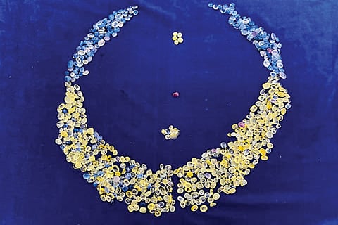 The gems that were seized from a passenger