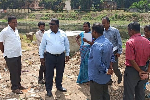 Officials during the inspection on Thursday