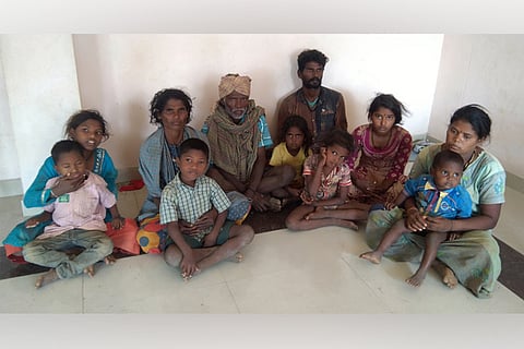 The rescued bonded labourers in Erode on Friday