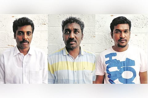 The three accused arrested by the police