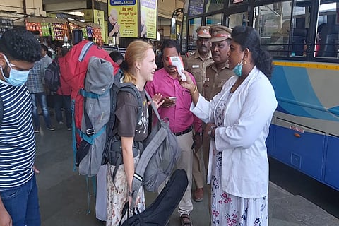 Passengers being screened at CMBT