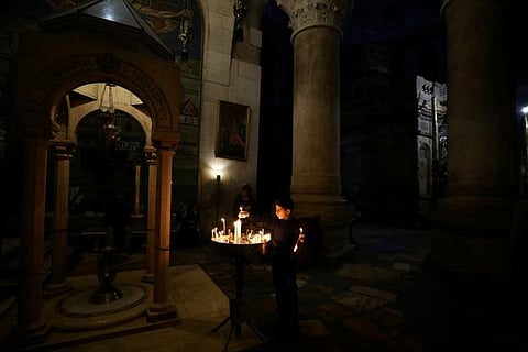 Jerusalem's Sepulchre church tells visitors to keep distance due to coronavirus