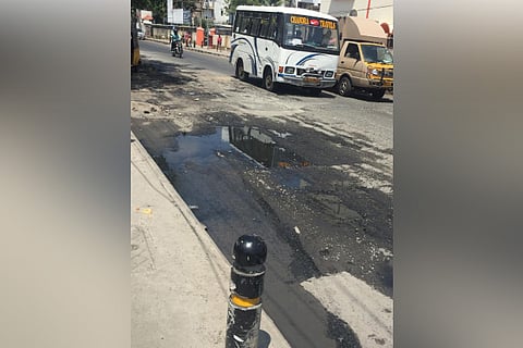 Citizen Connect: Double trouble: Potholes, stagnant sewage on Flowers Road irk residents, commuters alike
