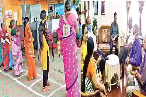 Social distancing is maintained in the OP lines at government hospital in Gudiyattam