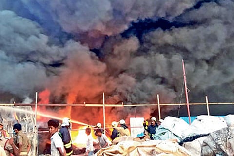 Plastic unit near Red Hills gutted in fire