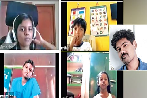 Children learning aeronautics online; Jagadeesh