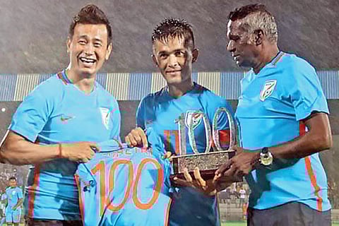 IM Vijayan (right) feels India captain Sunil Chhetri has achieved a lot at the international level
