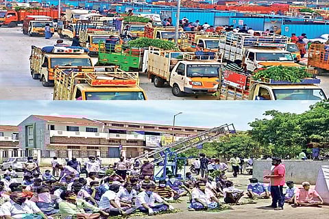 Temporary market at Tirumazhisai to show entry passes; Traders staged protest at Koyambedu market