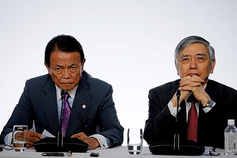 Japanese Finance Minister Taro Aso and Bank of Japan Governor Haruhiko Kuroda.