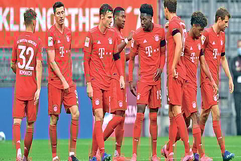 Bayern sits four points ahead of second-placed Dortmund in the Bundesliga standings