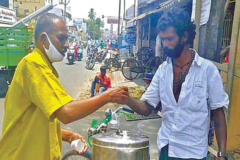 Turning a new leaf in his life, K Venkatraman sells tea in Erode