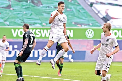 Andre Silva netted the opener for Eintracht Frankfurt against Wolfsburg