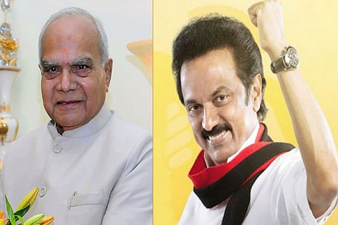 Governor Banwarilal; DMK president MK Stalin