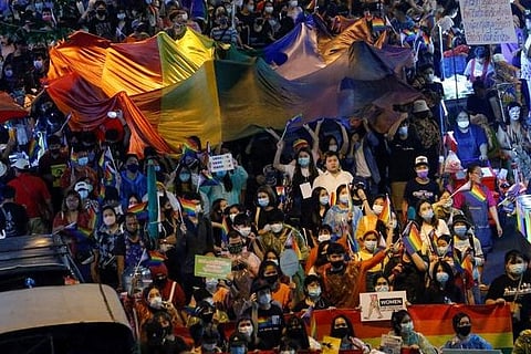 Thai LGBT and anti-government protesters join in Pride Parade