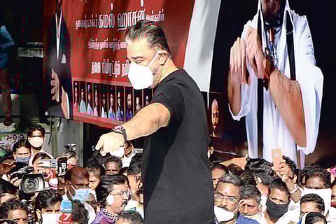 Kamal Haasan cheered by fans and party cadre during his birthday celebrations in Chennai on Saturday