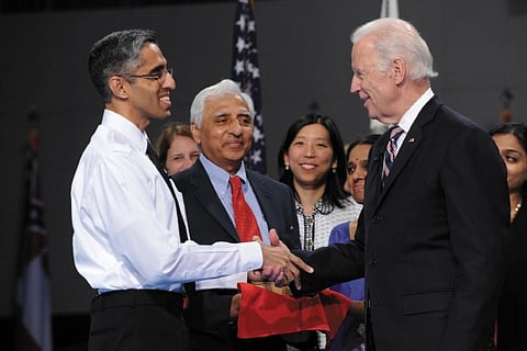 Vivek Murthy and Joe Biden