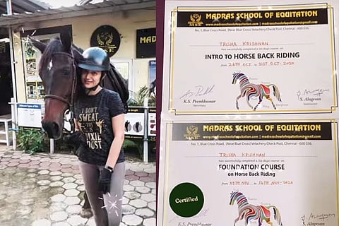 Trisha completes horse riding course, flaunts the certificate on Instagram