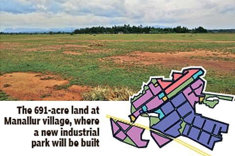 The 691-acre land at Manallur village, where a new industrial park will be built