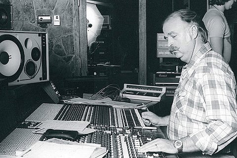 Bruce Swedien during the mixing of Michael Jackson's Thriller (Image source: Twitter)
