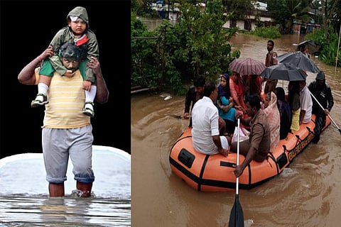 Residents shifted to camps in boats