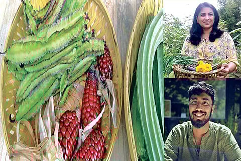 Winged beans and ruby red corn from Kalpana?s farm; Kalpana Manivannan; Akash Muralidharan