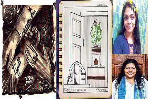 Inktober challenge by two city artists create a storm on social media