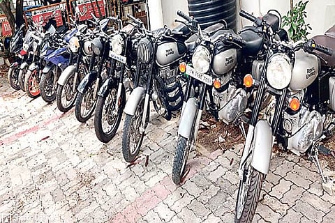 Some of the bikes seized by the city police