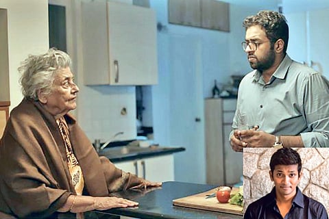 Supriya Cheriyan and Nirmal Shekar in the film(L), Krishnakumar Balasubramanian