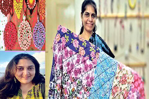 Crochet pendants by Vimal; Vimal; Kavitha Narasimhan