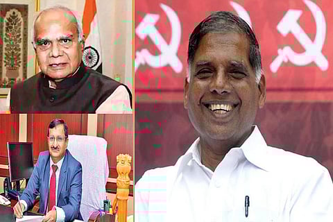 Governor Banwarilal; MK Surappa; G Ramakrishnan, CPM politburo member