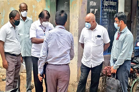 Central team during an inspection in a Delta district