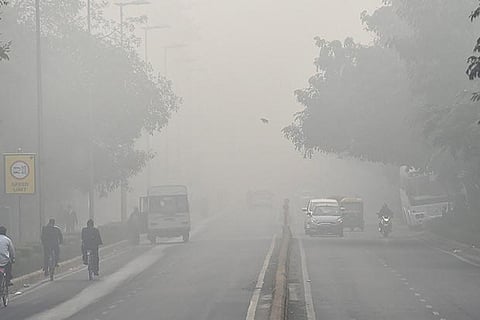 Poor air quality on Sunday evening in Delhi