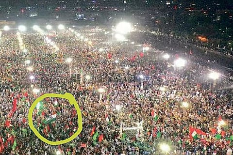 DeTect: Image morphed to claim Indian flag raised in Pak rally