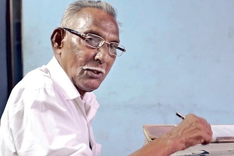 Njattyela Sreedharan in the film Dreaming of Words.