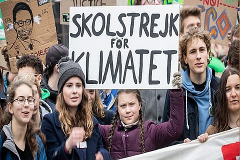 Luisa Neubauer and Greta Thunberg pictured here at a a Friday's for Future protest