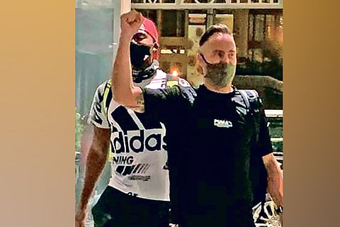 CSK?s Faf du Plessis and Lungi Ngidi arrive at the team hotel