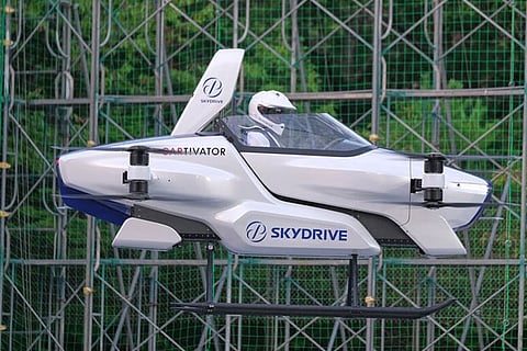 The Japanese company SkyDrive conducted a four-minute test flight of its flying car prototype