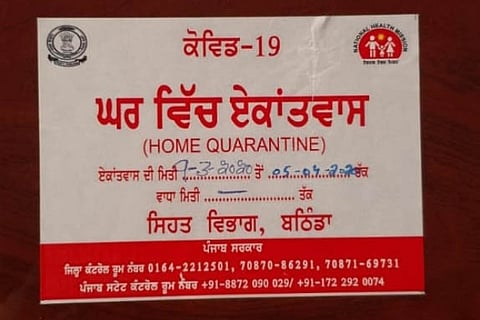 Punjab govt to do away with affixing posters outside homes of COVID-19 patients