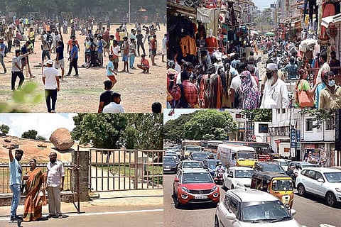 On Sunday outing after long, city throws masks to the wind