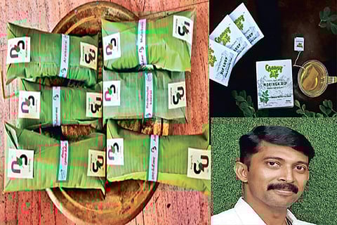 Ready-to-cook organic greens packed in banana leaves; Moringa dip; Sriram Prasad