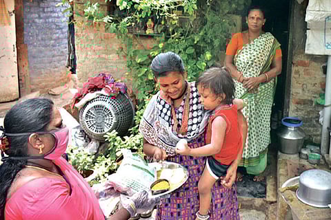 The decision to provide rice, dhal and other provisions was taken in July (file picture)