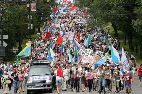 Russian police detain history professor after protest