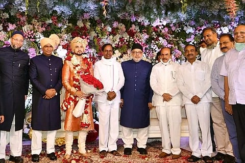 Telangana CM, ministers attend wedding of Owaisi's daughter