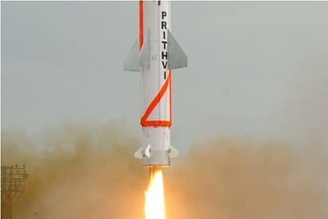source: PTI; Indigenously developed Prithvi-II missile