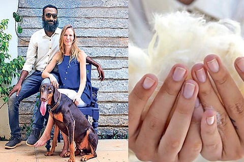 Gowri Shankar with his wife Elen