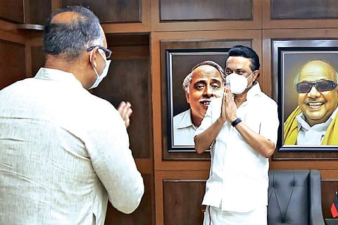 AICC?s Tamil Nadu in-charge Dinesh Gundu Rao calls on MK Stalin during his visit to Chennai
